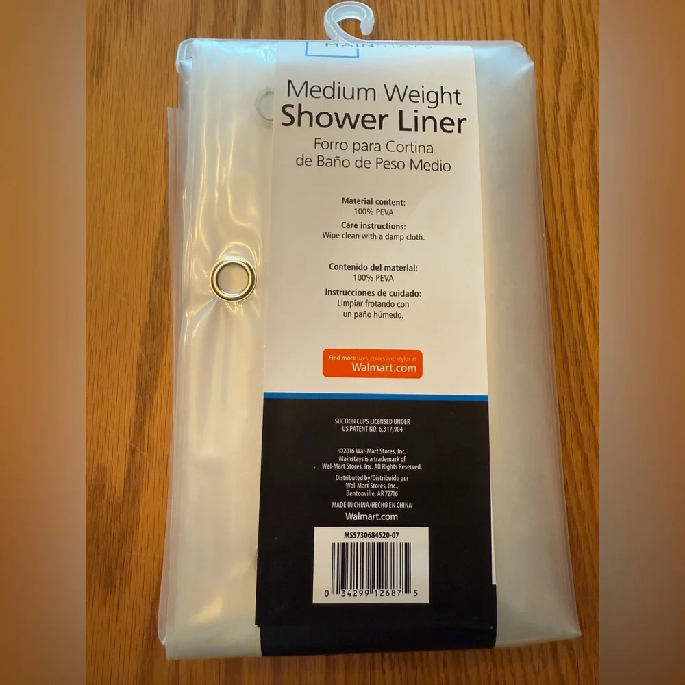 Mainstays Medium Weight Shower Liner